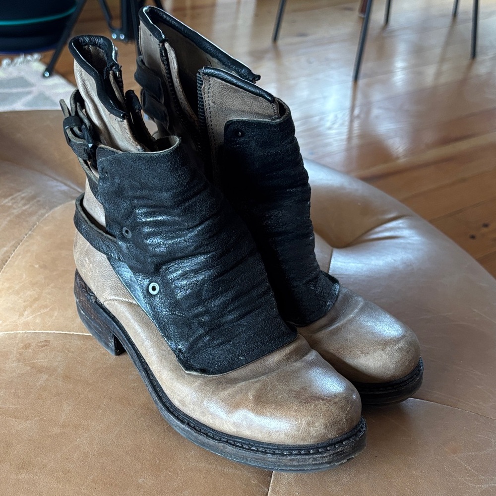 A.S.98 Airstep Black and Tan Combat Boots